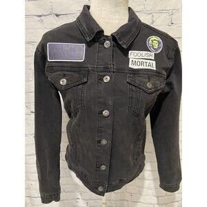 Disney Haunted Mansion Jean Jacket Womens Black Denim Madame Leota Small